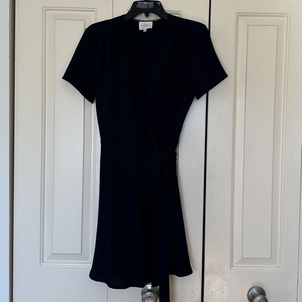Sezane Rossini Wrap Dress navy - Picture 2 of 5